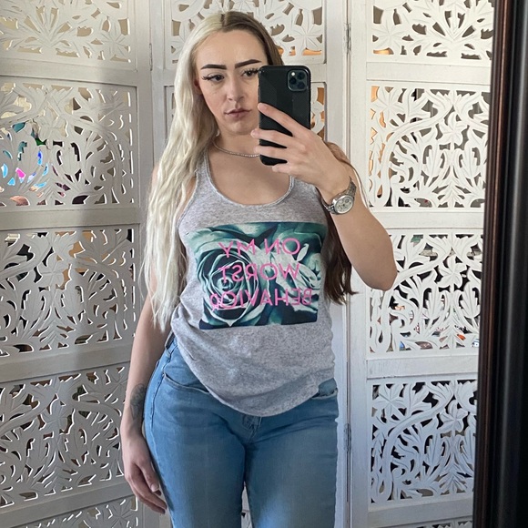 On my worst behavior tank // bundle 3 get free shipping - Picture 4 of 8